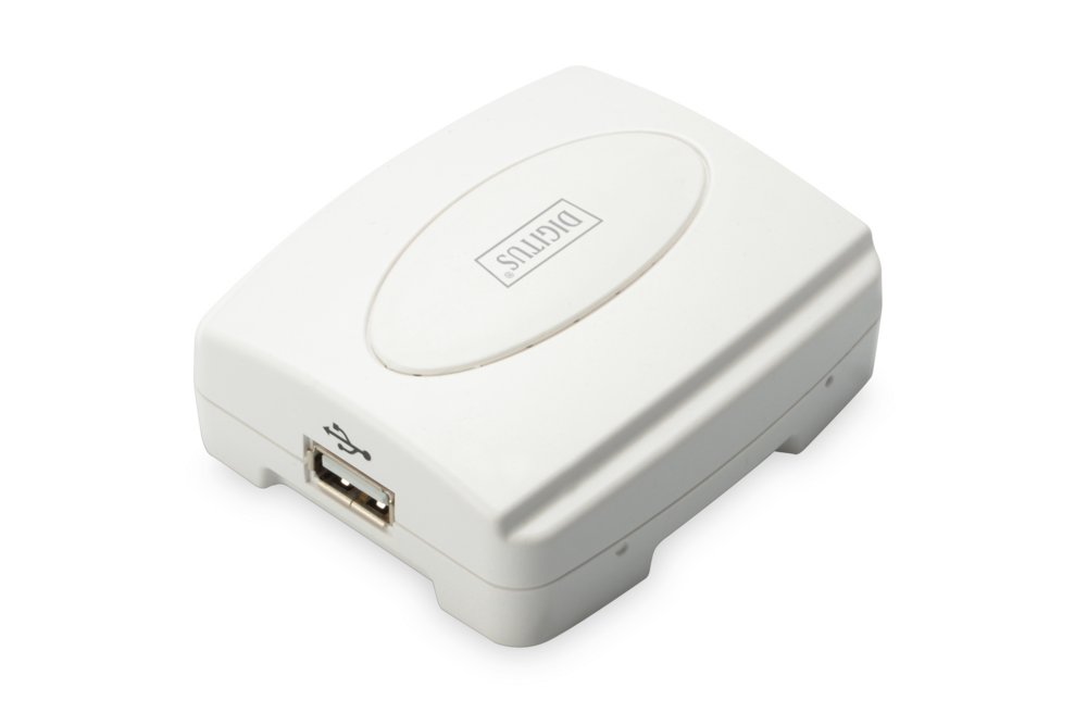 Digitus DN-13003-2 Print Server | 1x USB 2.0 | 1x RJ45 10/100 Mbps | TCP/IP, IPX/SPX, NetBEUI, AppleTalk
