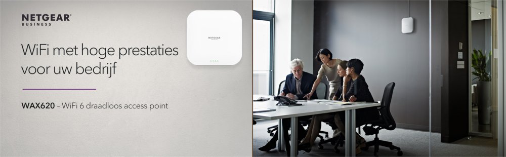 Netgear Insight WAX210 | WiFi 6 Access Point (AX1800) | 1800 Mbit/s | PoE (802.3at) | Inclusief Montagebeugel - Matmuis