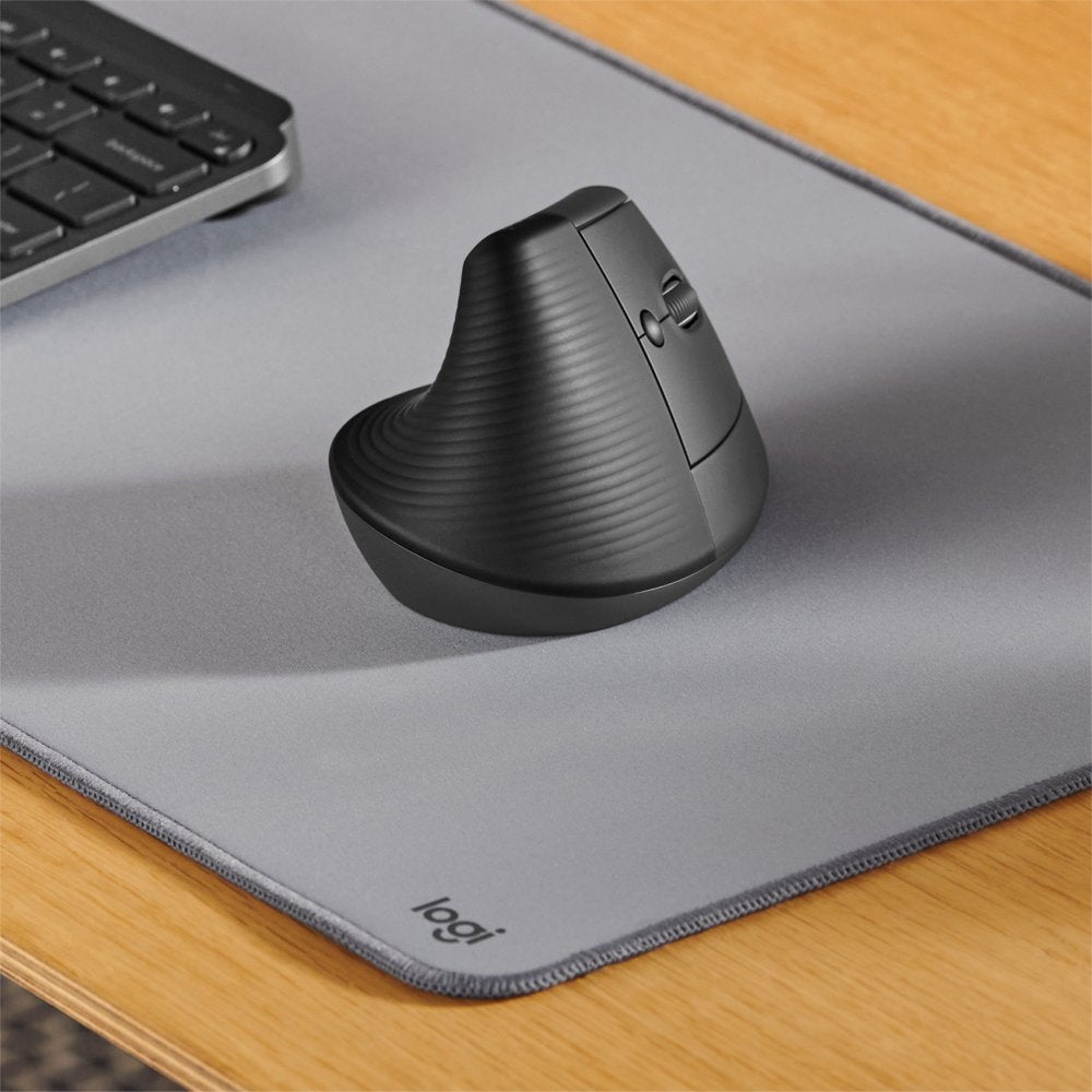 Logitech Lift | Ergonomische Draadloze Muis | Rechtshandig | RF + Bluetooth | 4000 DPI | Grafiet - Matmuis - Matmuis