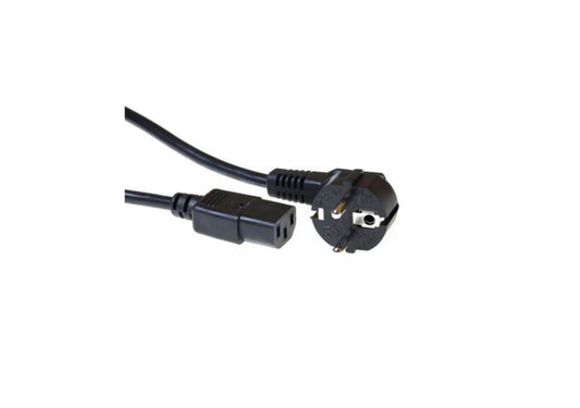 ACT 230V aansluitkabel | Schuko male (haaks) naar C13 | 230V / 10A | Zwart | 1.5 m - Matmuis - Matmuis
