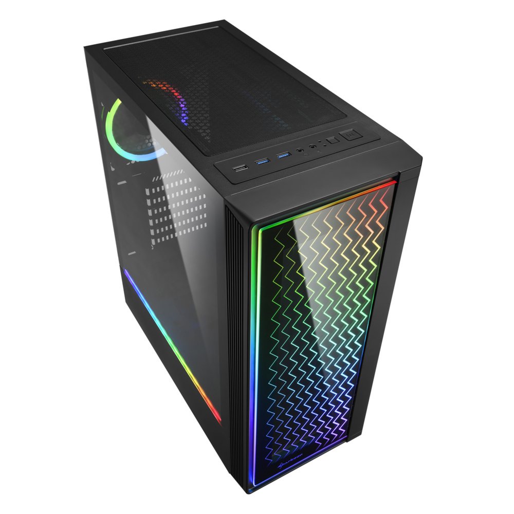 Sharkoon RGB LIT 200 | Midi Tower Behuizing | Zwart - Matmuis
