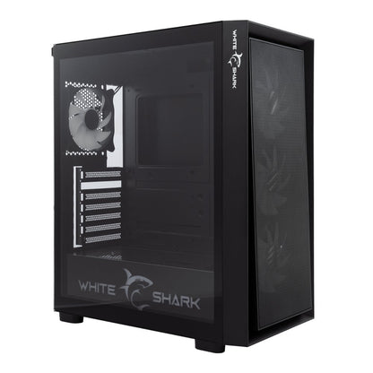 White Shark WARHEAD | Midi Tower Case | Inclusief 4 RGB Fans | Zwart