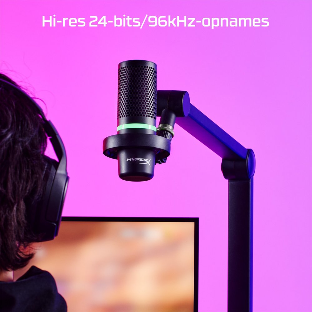 HyperX DuoCast | USB-microfoon | RGB-verlichting | Voor pc en console | Zwart - Matmuis - Matmuis