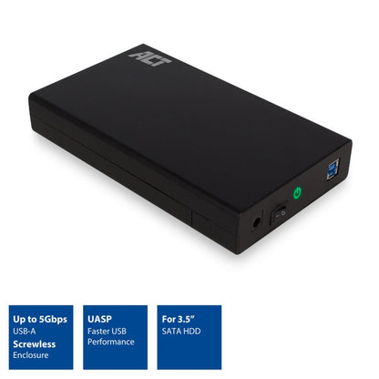 ACT AC1405 | 3,5" SATA HDD Behuizing | USB 3.2 Gen1 (5 Gbit/s) | Schroefloos Design - Matmuis - Matmuis