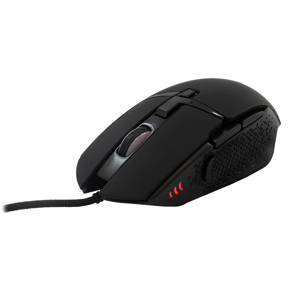 Baracuda RAPTOR RGB | Bedrade Gaming Muis | USB-A | 6400 DPI | Zwart - Matmuis