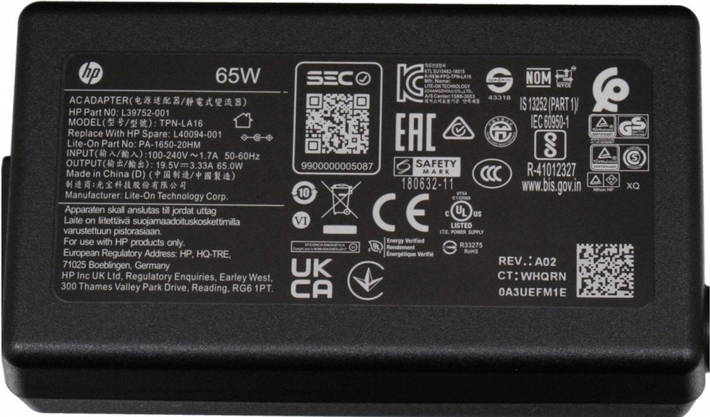 HP 65W AC-Adapter | 19.5V 3.33A | 7.4x5.0 mm Connector | Origineel