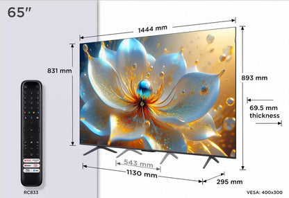 TCL 65T8C | 65" 4K Ultra HD QLED Smart TV | 120Hz | Google TV + Wifi | Dolby Vision | HDMI 2.1 (2025) - Matmuis - Matmuis