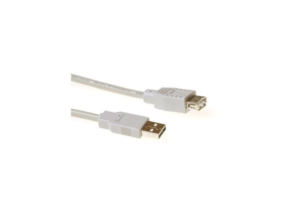 ACT | USB 2.0 Verlengkabel | USB-A Male naar USB-A Female | Ivoor - Matmuis