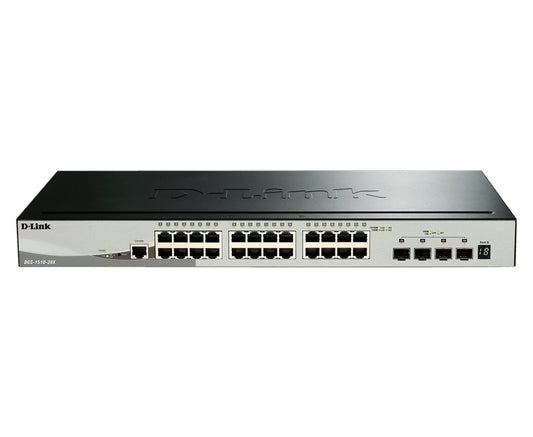D-Link DGS-1510-28X | Managed L3 Stackable Smart Switch | 28 Poorten | Gigabit Ethernet (10/100/1000 Mbps) | 24x RJ45 + 4x SFP+ - Matmuis