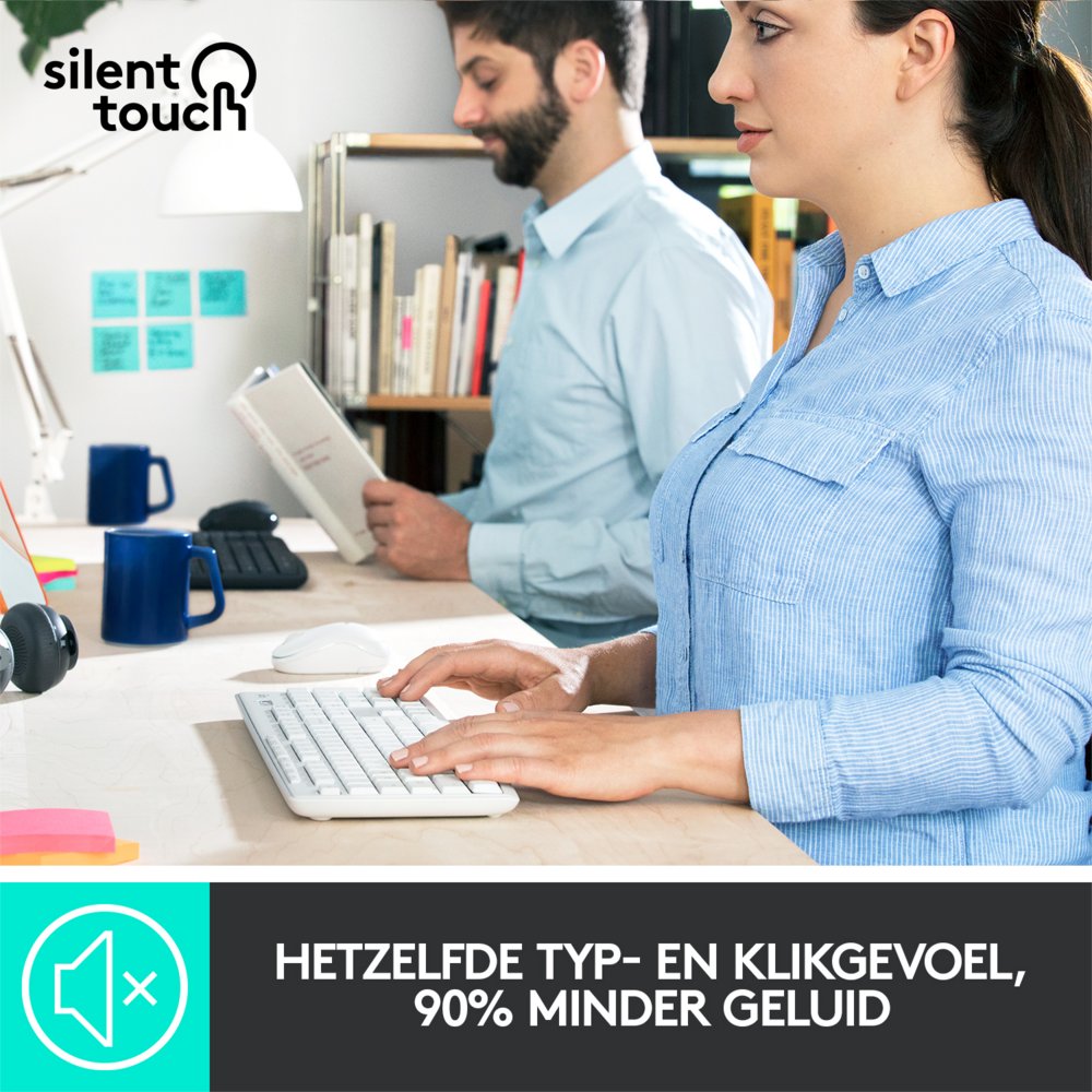 Logitech MK295 toetsenbord RF Draadloos QWERTY US International Wit - Matmuis - Matmuis