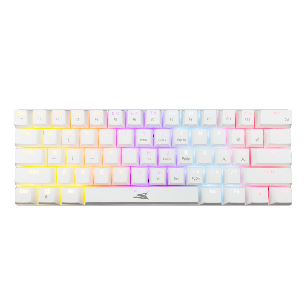 Baracuda DOLPHIN RGB 60% | Bedraad Gaming Toetsenbord | Red Switches | Anti-Ghosting | QWERTY | Wit - Matmuis - Matmuis