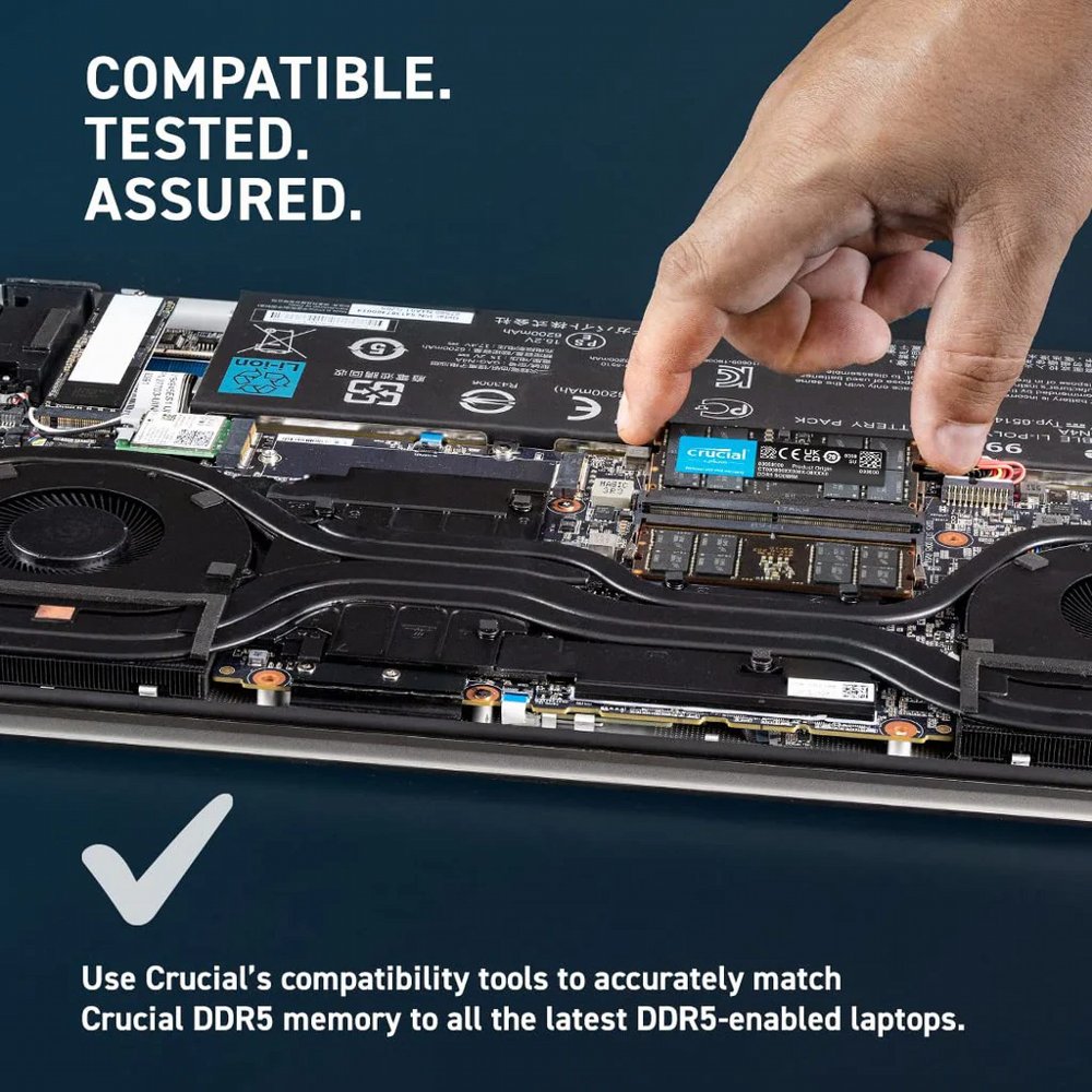 Crucial | 1x16GB DDR5 | 5600MHz | SODIMM | CL46 | Geheugenmodule | RAM - Matmuis - Matmuis