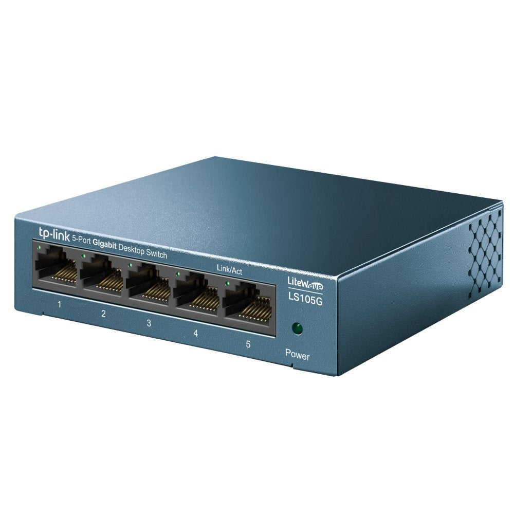 TP-Link LS105G | Unmanaged Switch | 5 Poorten | Gigabit Ethernet (10/100/1000 Mbps) | Blauw - Matmuis