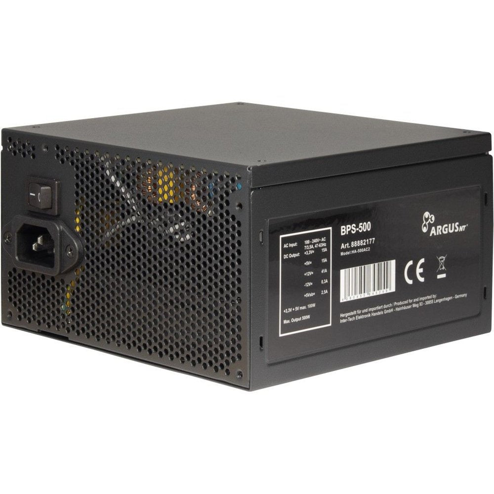 Inter-Tech ArgusNT BPS-500 | 500 Watt Bronze ATX PSU | Power Supply | Voeding - Matmuis - Matmuis