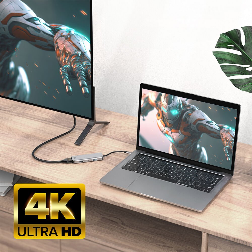 ACT AC7013 | Docking Station & Poortreplicator | USB-C 3.2 Gen 1 | Zwart/Grijs - Matmuis - Matmuis