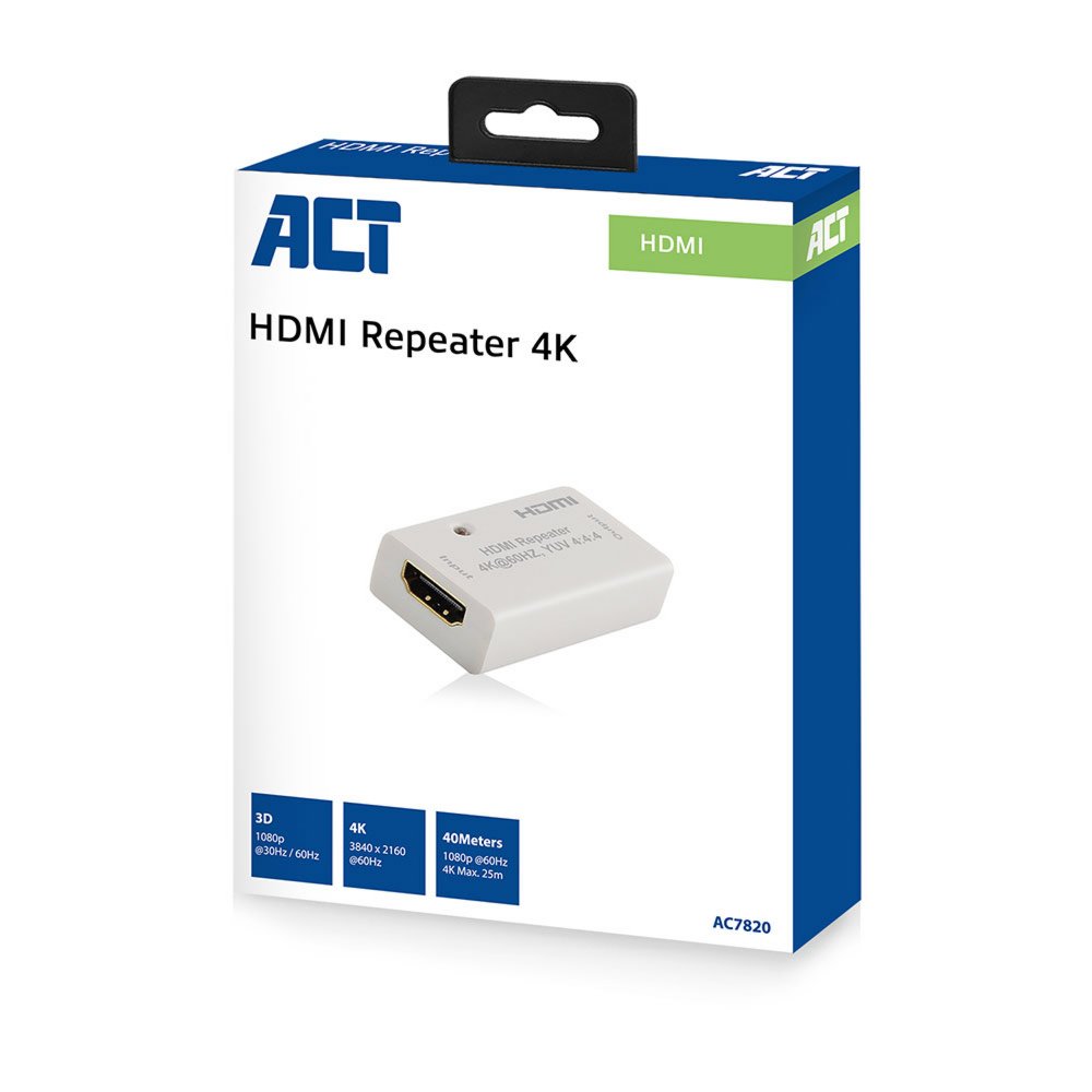 ACT AC7820 | HDMI Repeater | Plug-and-Play | Via HDMI - Matmuis - Matmuis