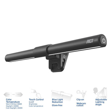 ACT AC8050 | Clip-on Laptop LED-lamp | Dimbaar | Voeding via USB - Matmuis - Matmuis