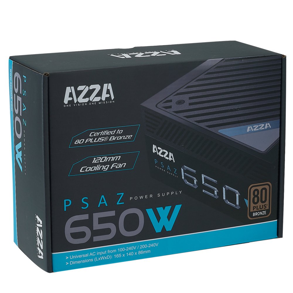 Azza PSAZ-650W | 650 Watt Bronze ATX PSU | Power Supply | Voeding - Matmuis