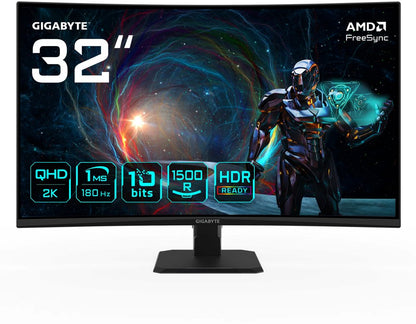 Gigabyte GS32QCA | 31,5" | Quad HD | 180 Hz | 1 ms | 2x HDMI | DisplayPort | Gaming Monitor - Matmuis - Matmuis