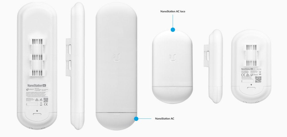 Ubiquiti NanoStation AC Loco | PtP Bridge | 5 GHz | Gigabit | PoE (met Injector) | Wit