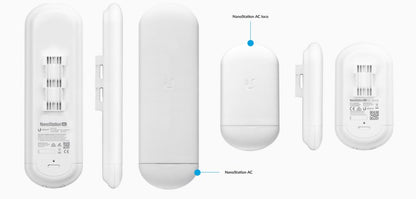 Ubiquiti NanoStation AC Loco | PtP Bridge | 5 GHz | Gigabit | PoE (met Injector) | Wit