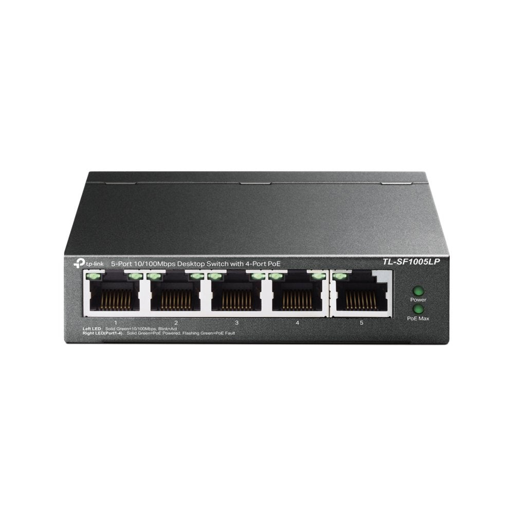TP-Link TL-SF1005LP | Unmanaged | Fast Ethernet (10/100 Mbps) | Power over Ethernet (PoE) | Zwart - Matmuis
