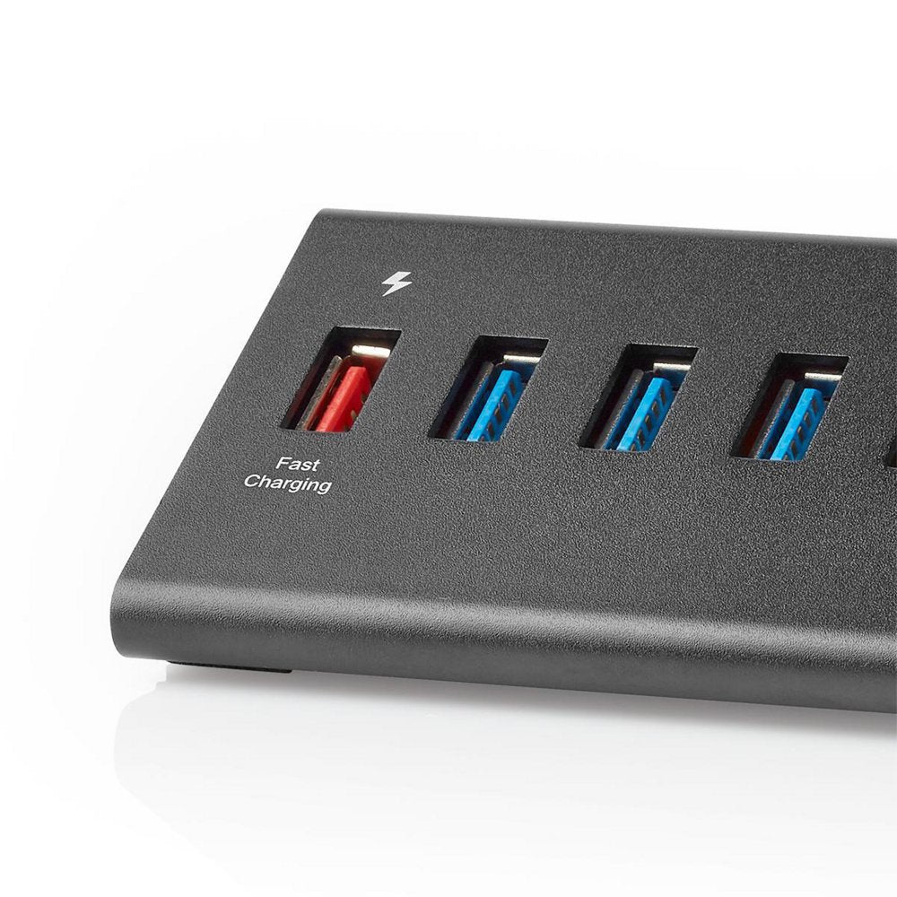 Nedis UHUBUP3810BK interface hub USB 3.2 Gen 1 (3.1 Gen 1) | 8 poorten | Zwart - Matmuis