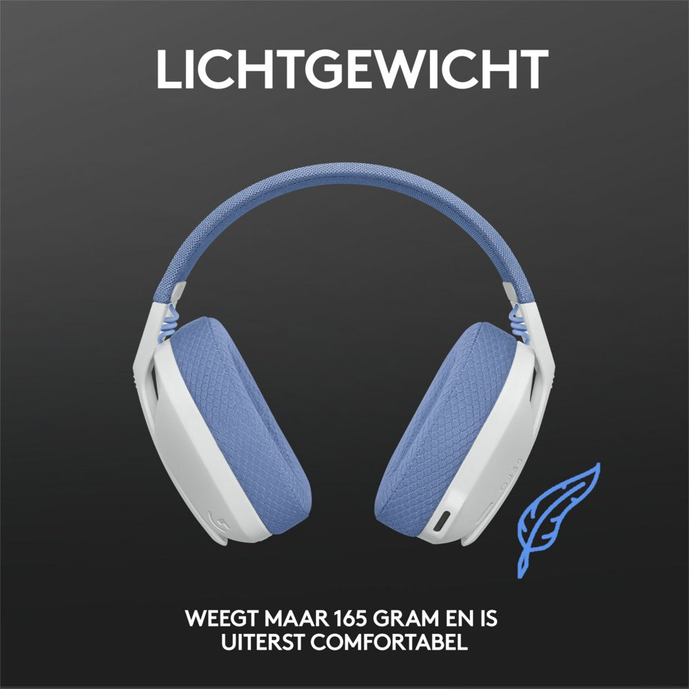Logitech G G435 | Draadlooze Over-ear Gaming Headset | Bluetooth & USB-A Receiver | Wit/Lilac - Matmuis - Matmuis