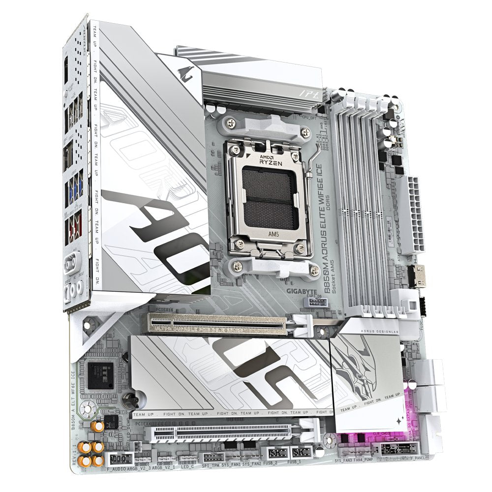 Gigabyte B850M AORUS ELITE WIFI6E ICE | Socket AM5 | AMD B850 | 4xDDR5 | Micro ATX | Moederbord - Matmuis - Matmuis