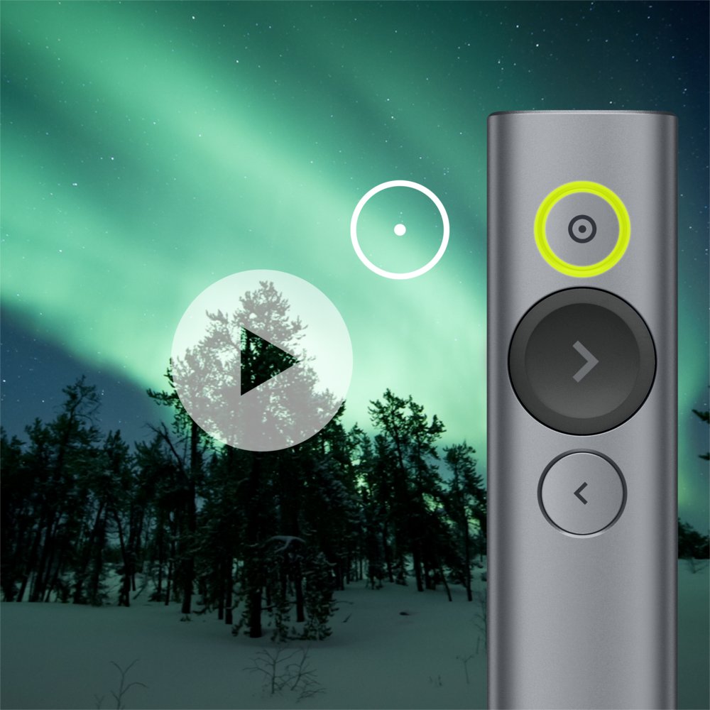Logitech Spotlight | Draadloze Presenter | Bluetooth/RF | Grijs