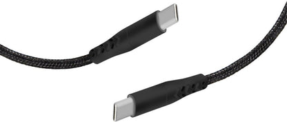 Mobiparts | USB-C naar USB-C Gevlochten Kabel | 2A | 1m | Zwart - Matmuis - Matmuis