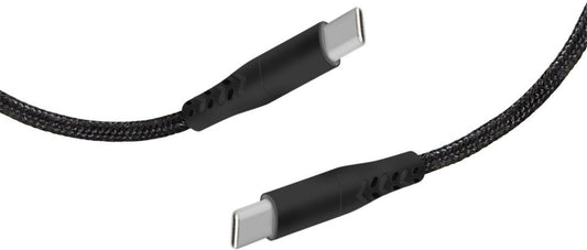 Mobiparts | USB-C naar USB-C Gevlochten Kabel | 2A | 1m | Zwart - Matmuis - Matmuis