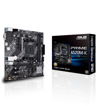 ASUS PRIME A520M-K | Socket AM4 | AMD A520M-K | 2xDDR4 | Micro-ATX | Moederbord - Matmuis - Matmuis