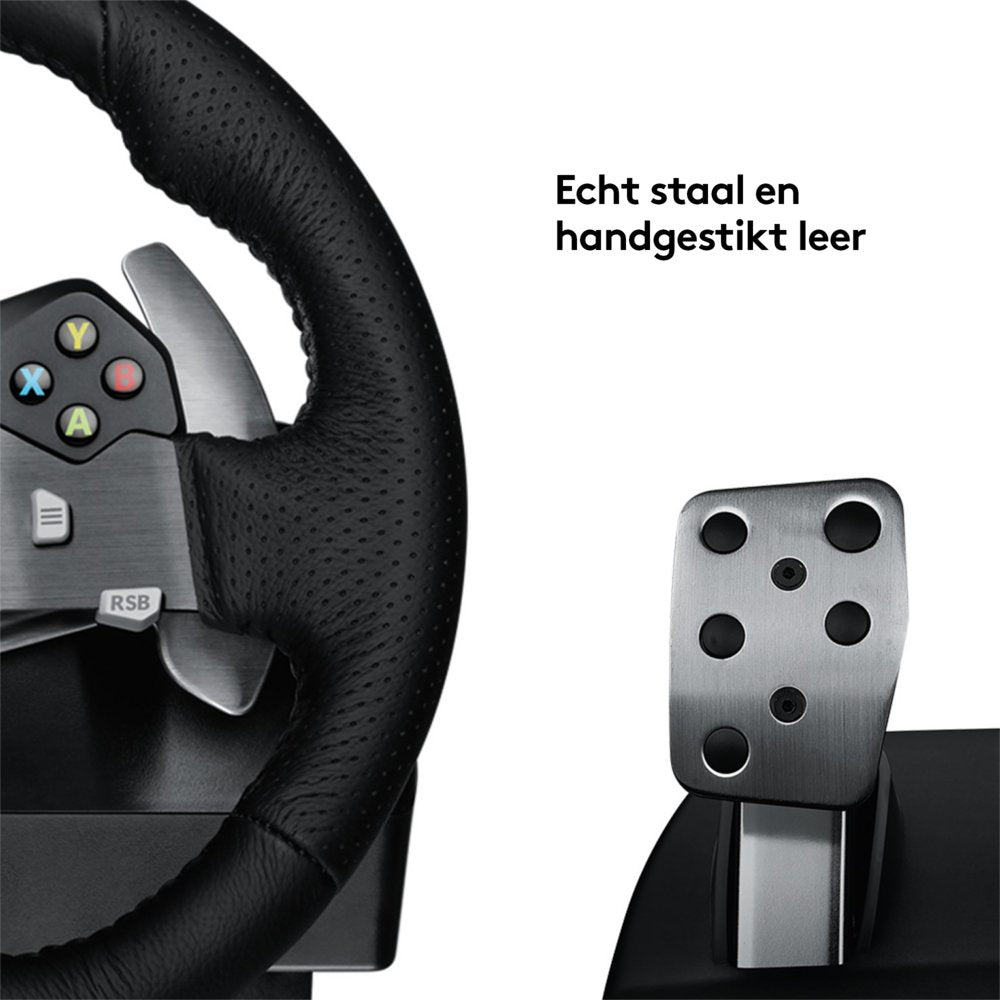 Logitech G920 Driving Force | Racestuur en pedalen | Force Feedback | 900° rotatie | USB 2.0 | Compatibel met Xbox Series X|S, Xbox One en PC | Zwart - Matmuis - Matmuis