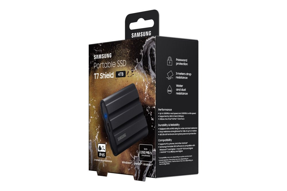 Samsung T7 Shield 4TB Portable SSD | 1.050MB/s | Zwart - Matmuis - Matmuis