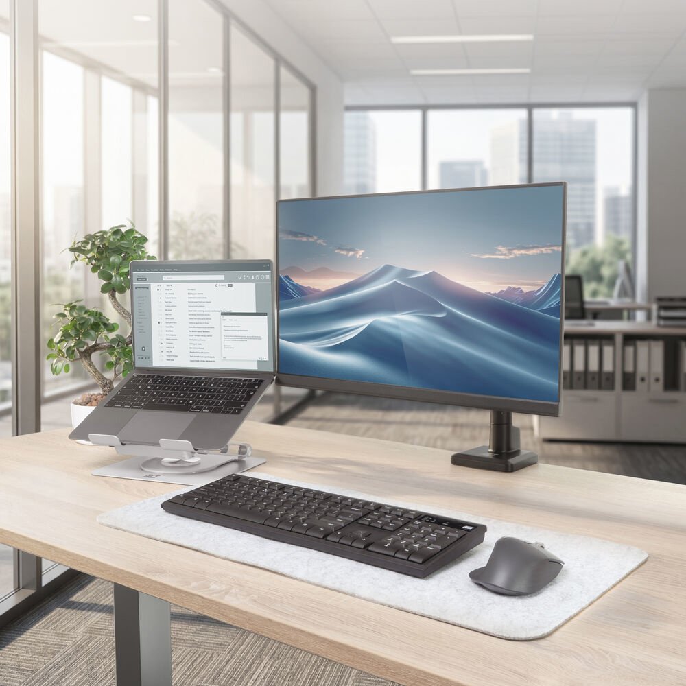 ACT AC8106 | 360° Draaibare Laptopstandaard | Met Ventilator | Traploos Verstelbaar - Matmuis