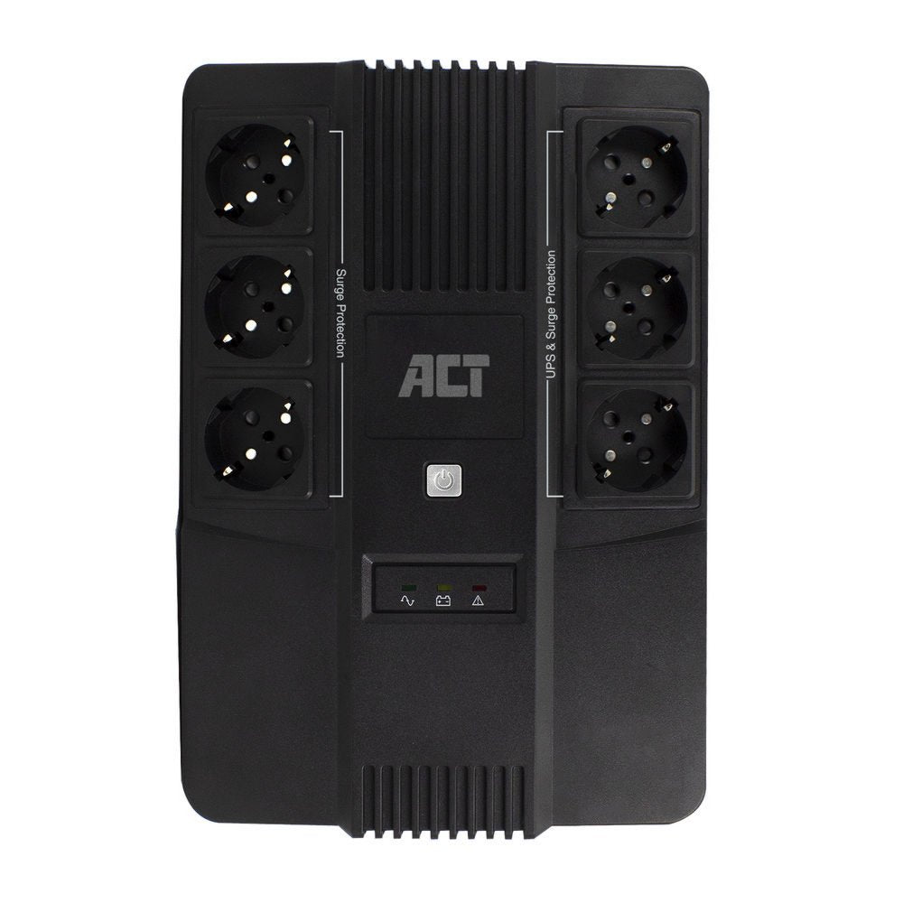 ACT AC2300 Line-Interactive UPS | 600 VA | 6 Stopcontacten (3 op Accu) | AVR Spanningstabilisatie | Netspanningsbeveiliging - Matmuis - Matmuis