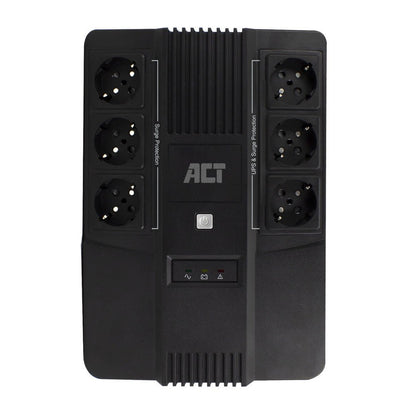 ACT AC2300 Line-Interactive UPS | 600 VA | 6 Stopcontacten (3 op Accu) | AVR Spanningstabilisatie | Netspanningsbeveiliging - Matmuis - Matmuis