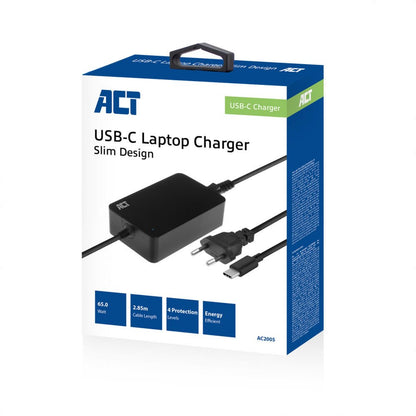 ACT AC2005 | Universele USB-C Notebook Lader | 65 Watt PDP | 2,75 Meter - Matmuis - Matmuis