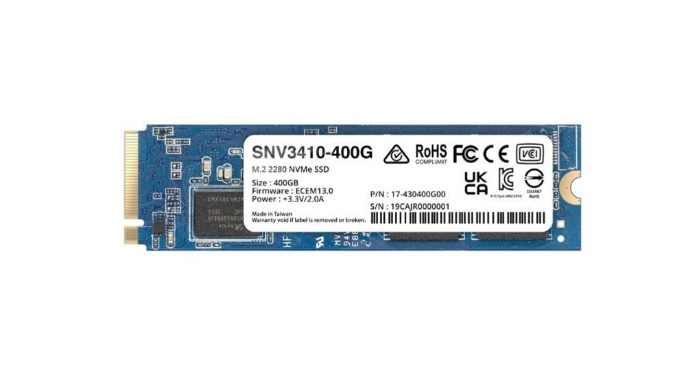 Synology SNV3410 | 400GB NVMe SSD | M.2 | Gen3 | 3.000MB/s Lezen | 750MB/s Schrijven - Matmuis