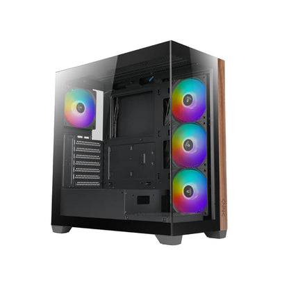 Case Azza Neptun 491 | Midi Tower | RGB | Zwart en Hout - Matmuis