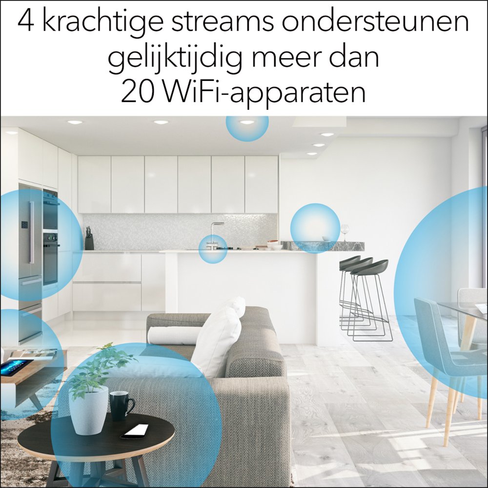 NETGEAR EAX15 | Wi-Fi 6 Mesh Extender | Dual-band | 1800 Mbps | Gigabit Ethernet | Wit - Matmuis - Matmuis