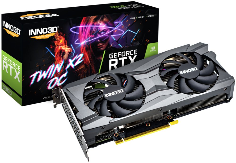 Inno3D GeForce RTX 3060 TWIN X2 OC LHR | 12GB GDDR6 VRAM | Videokaart | GPU | Nvidia - Matmuis - Matmuis
