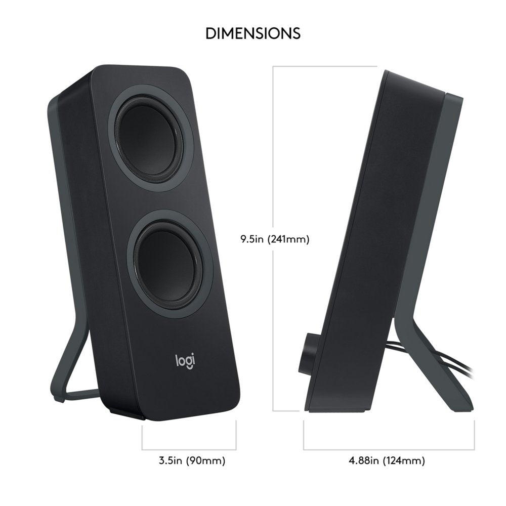 Logitech Z207 | 2.0 Bluetooth Luidsprekerset | 5W RMS | Draadloze Overgang | Zwart - Matmuis - Matmuis