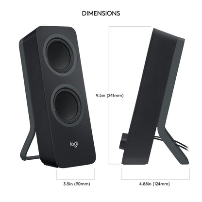 Logitech Z207 | 2.0 Bluetooth Luidsprekerset | 5W RMS | Draadloze Overgang | Zwart - Matmuis - Matmuis