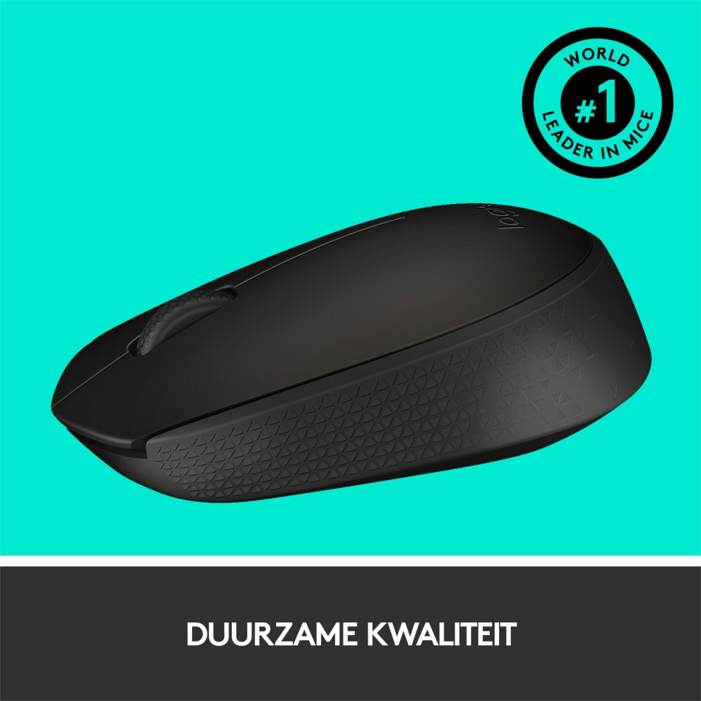 Logitech M171 | Draadloze Muis | Links- en Rechtshandig | RF | 1000 DPI | Zwart - Matmuis - Matmuis