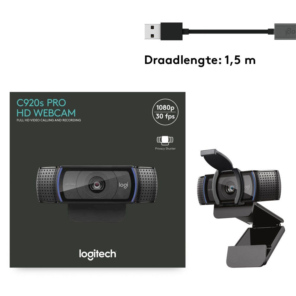 Logitech C920s PRO | 1080p 30FPS USB Webcam met Microfoon - Matmuis - Matmuis