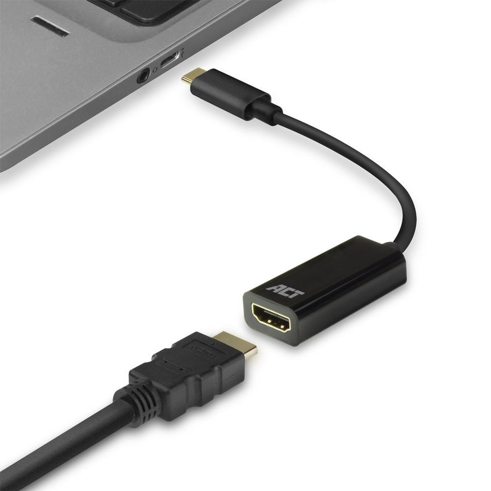ACT AC7305 | USB-C naar HDMI Adapter | 0,15 m | Zwart - Matmuis - Matmuis