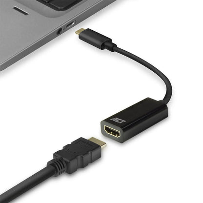 ACT AC7305 | USB-C naar HDMI Adapter | 0,15 m | Zwart - Matmuis - Matmuis