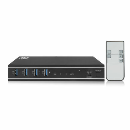 ACT AC7912 | KVM-Switch | 2-Poorts HDMI | 4K@60Hz | USB 3.2 Gen1 | RS-232 | Zwart - Matmuis - Matmuis